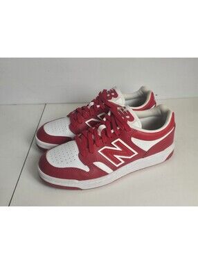 New Balance 480 Leather Lifestyle Shoes Boys Size US 6.5 EU39 Red White